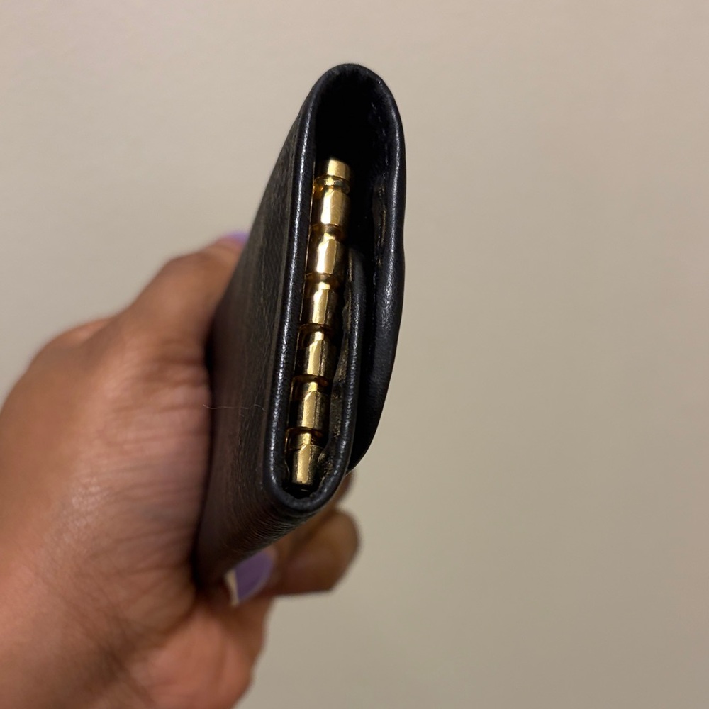 Authentic Vintage Christian Dior Black Leather 6 Ring Key Holder Wallet Case - Picture 5 of 7